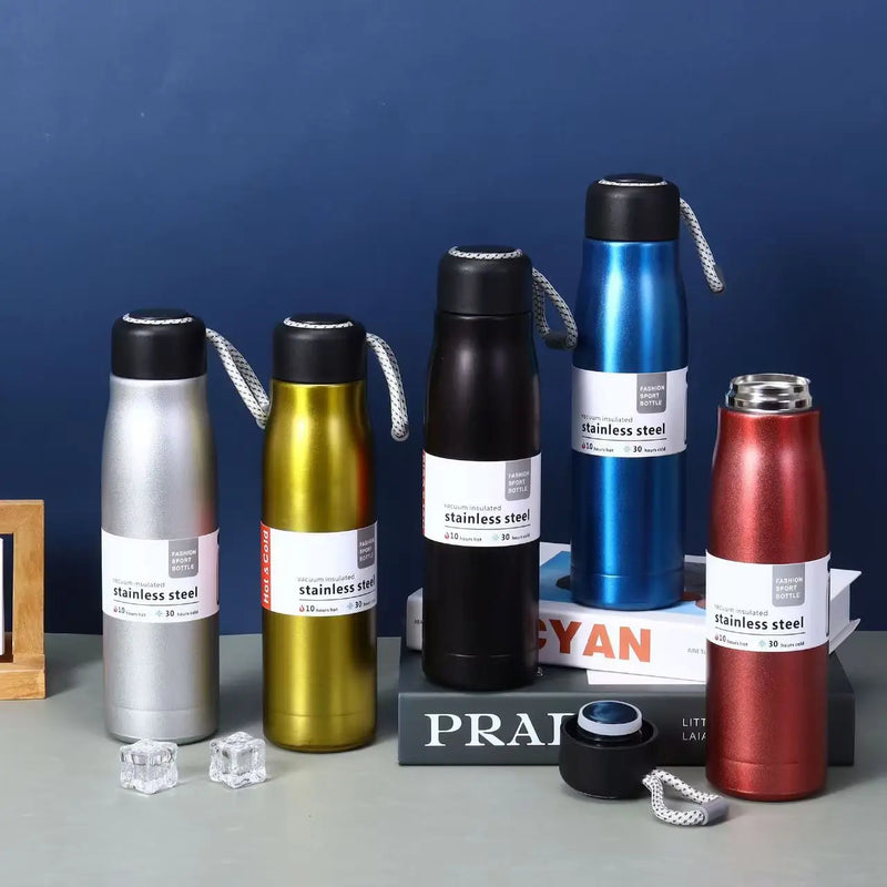 Dual Vacuum Insulated Stainless Steel Water Bottle Light Grey