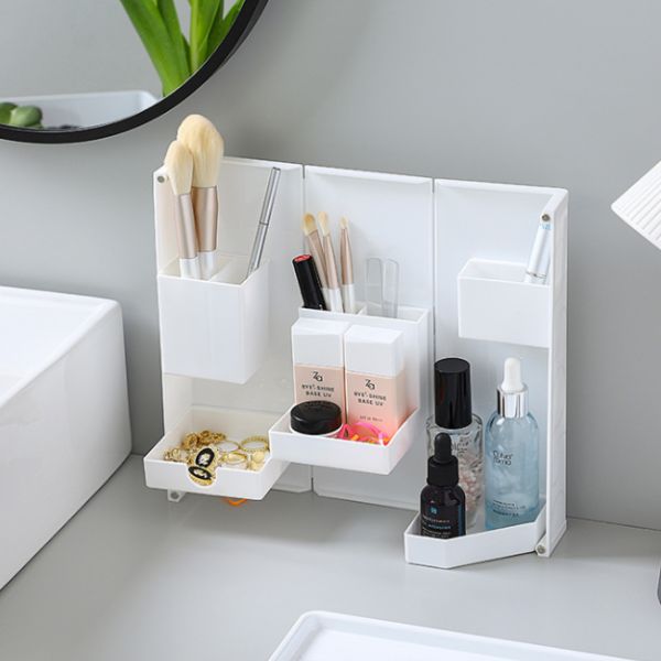 Foldable plastic desk organizer