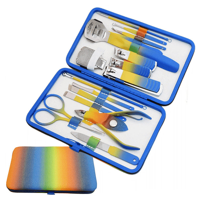 Gradient Colour 16-Piece Nail Clipper Travel Set