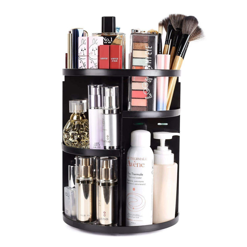 DIY 360 Rotating Makeup Organizer Spinning Holder Storage Rack