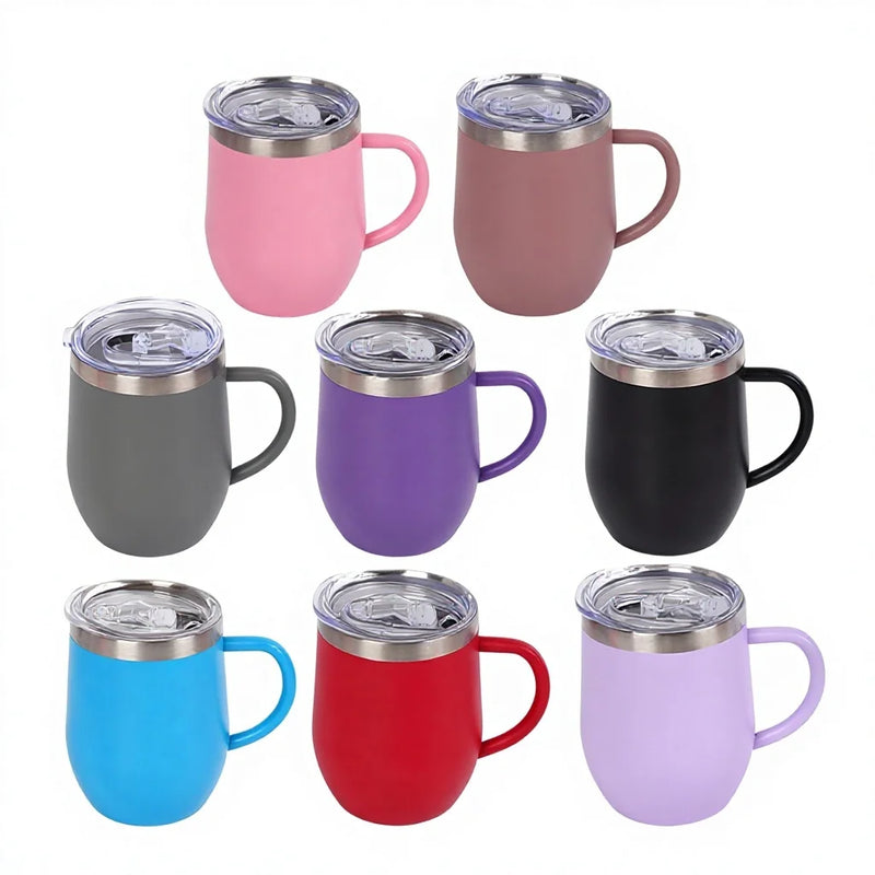 Eggshell Stainless Steel Coffee Cup with U-Shaped Belly 350ml