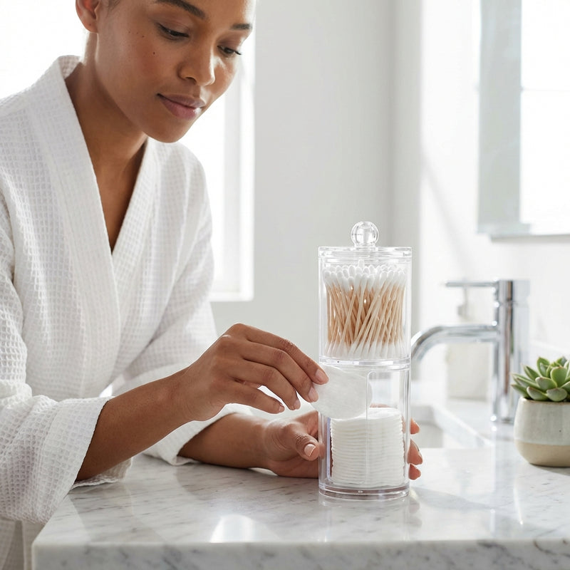 Clear Cosmetic & Toothpick Organizer